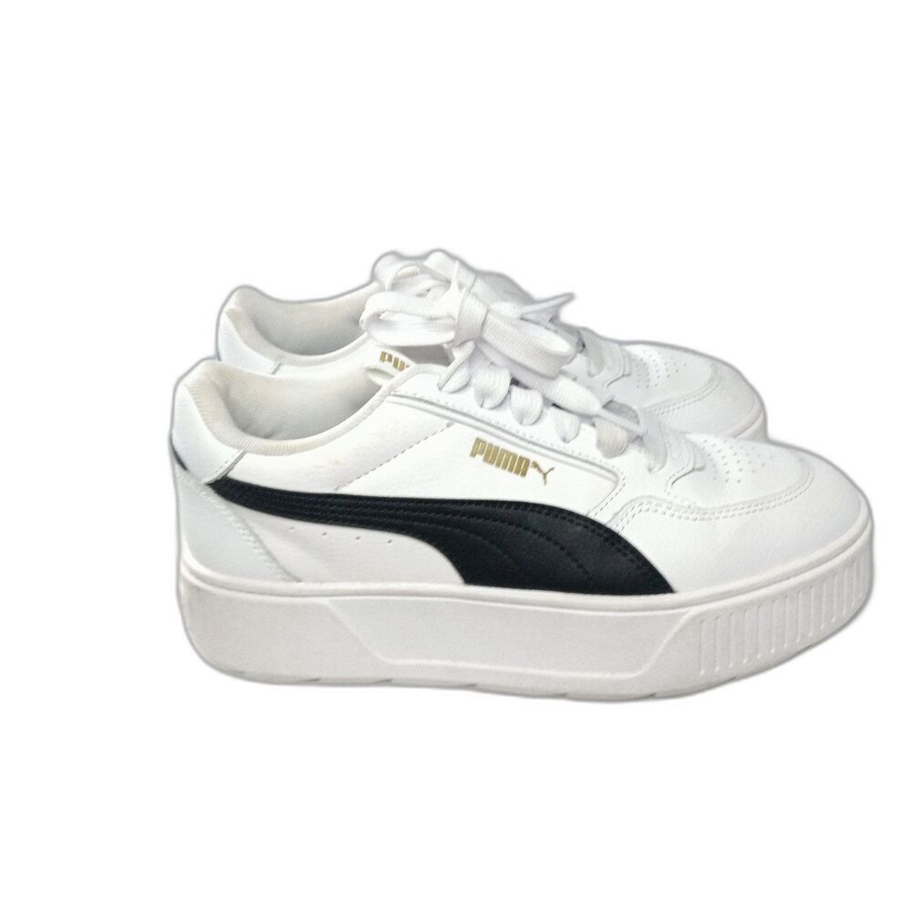 PUMA Karmen Rebelle Platform Sneaker Womens Shoes Size 7.5 White- Black